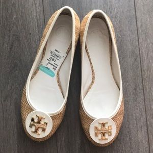 Tory Burch Raffia Straw Flats